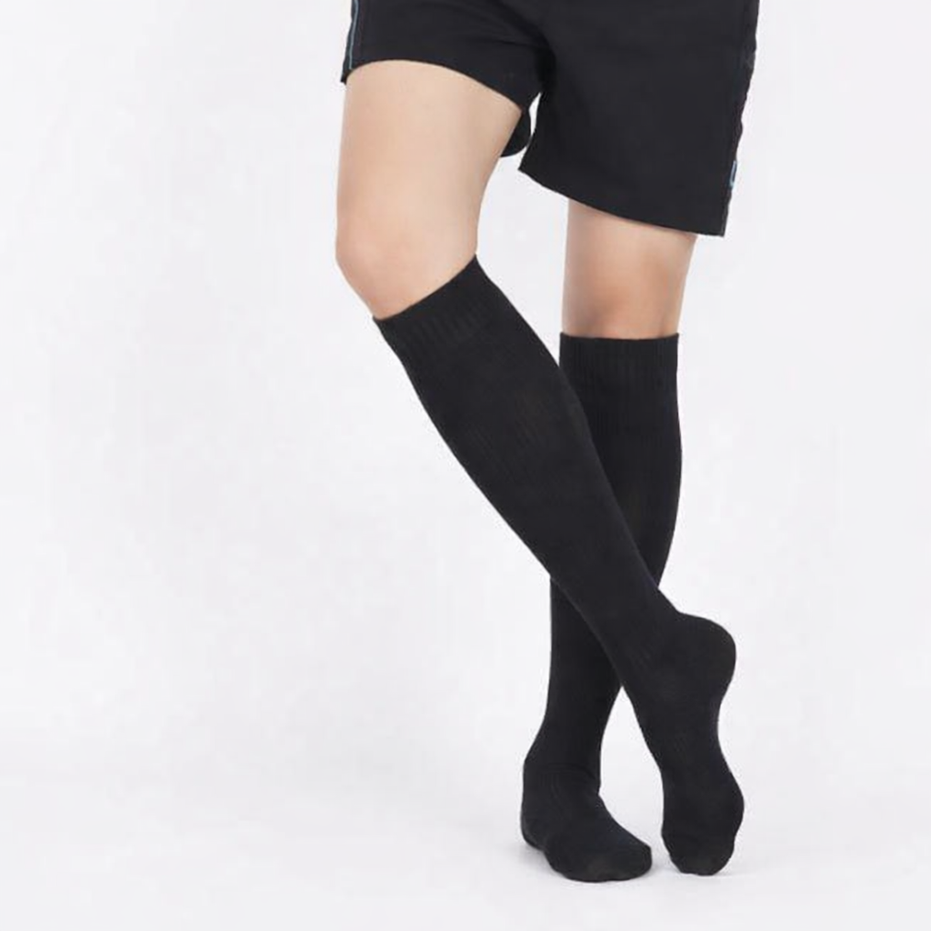 Classic Black Knee-High Sports Socks